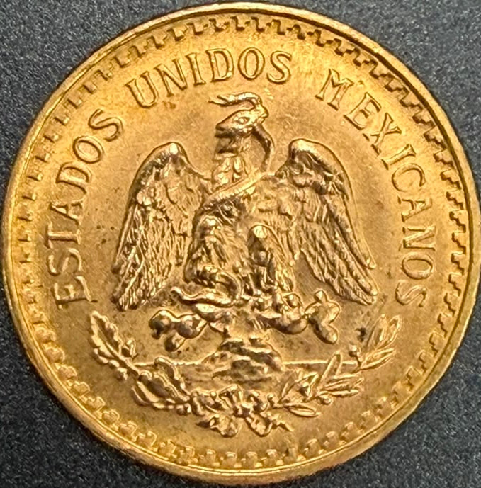 Moneda de dos y medio pesos oro, reverso